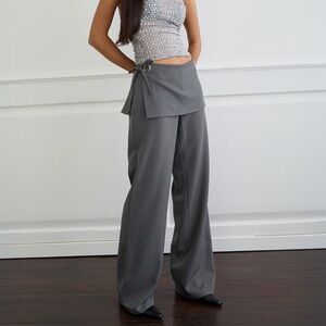 Elka Wrap Trouser in Tailoring Charcoal